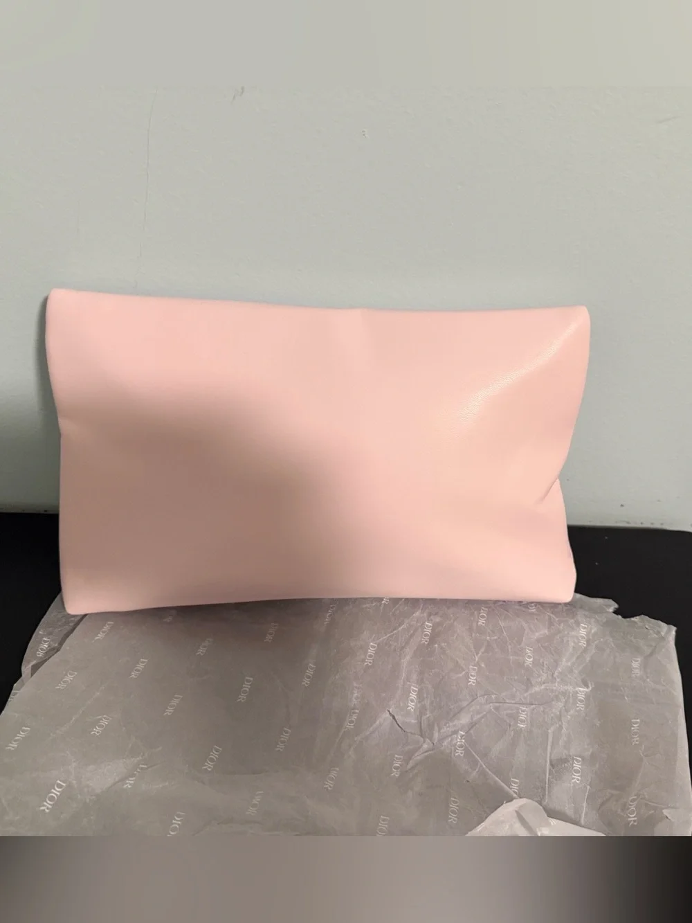Dior Beauty Blush Pink Embossed Logo Cosmetic Pouch! New